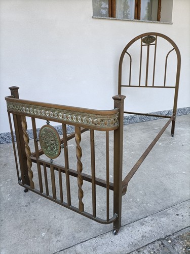 Letto antico singolo ottone - antico,